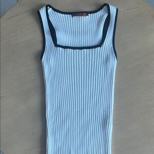 Belldini Ribbed Tank Top with Black Trim